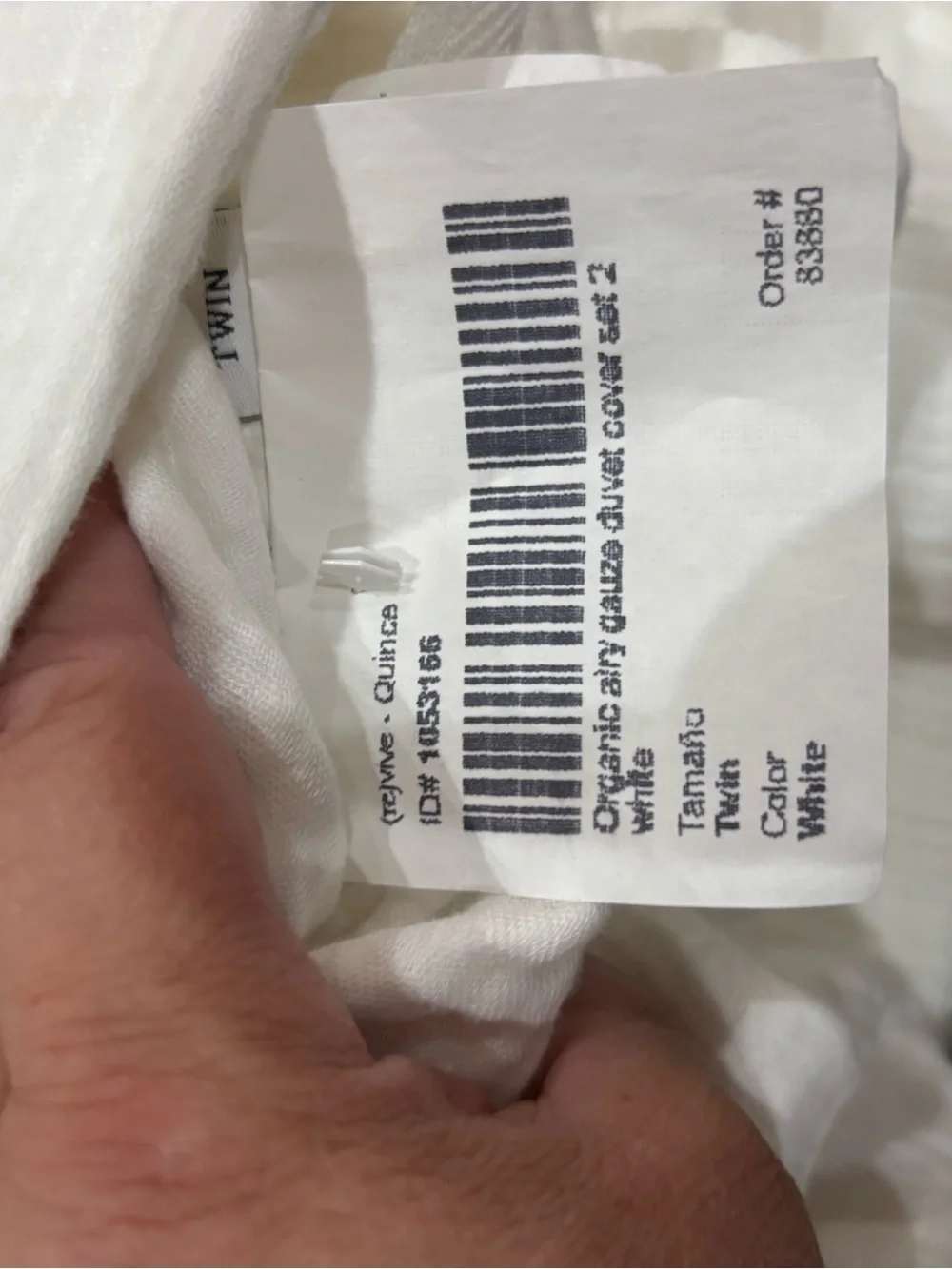 Quince Airy Gauze Organic Cotton Twin White Duvet Cover Set
